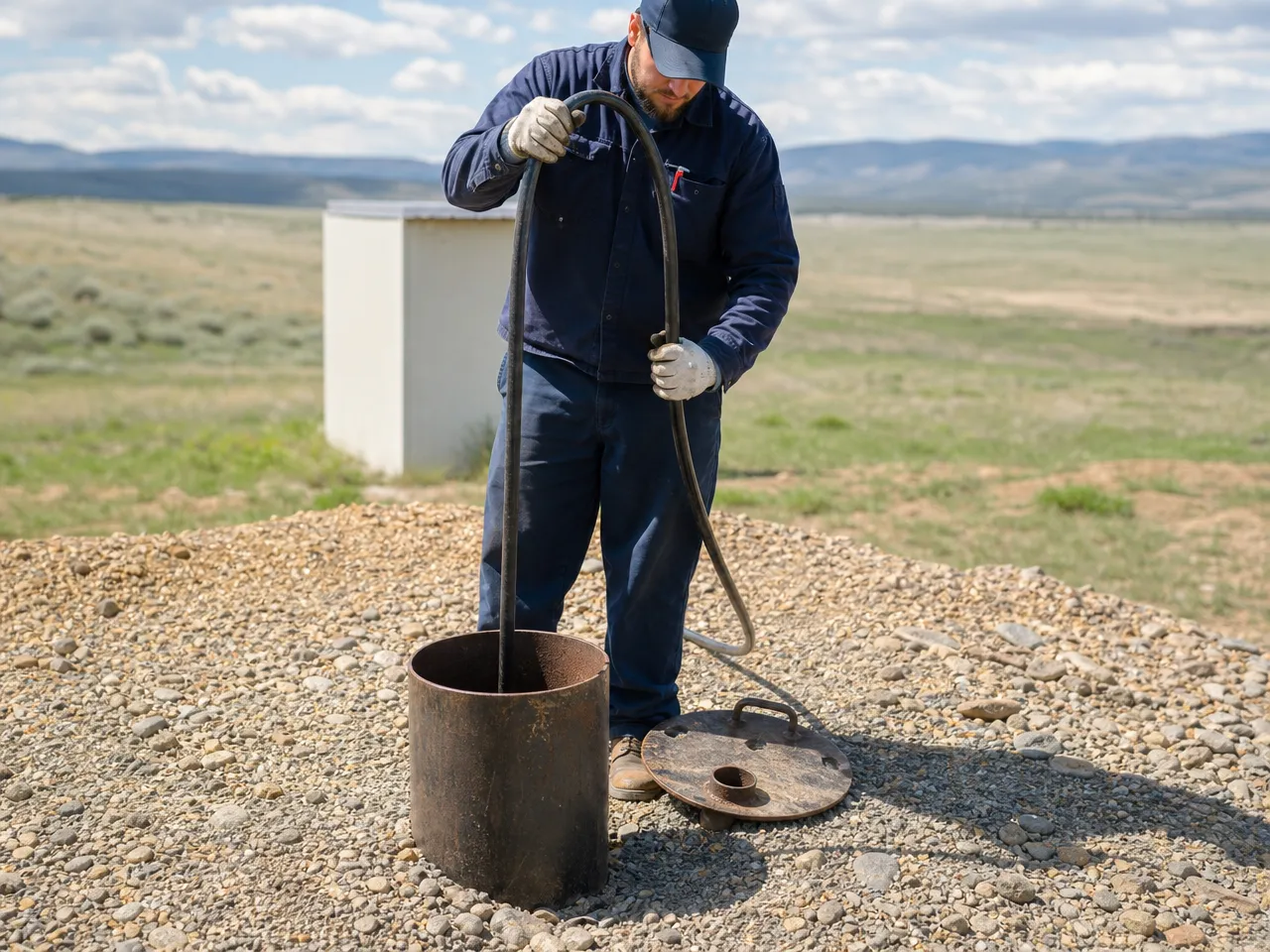technician-in-work-uniform-lowering-a-hose-into-an-open-well-casing-natural-daylight-clean-editorial